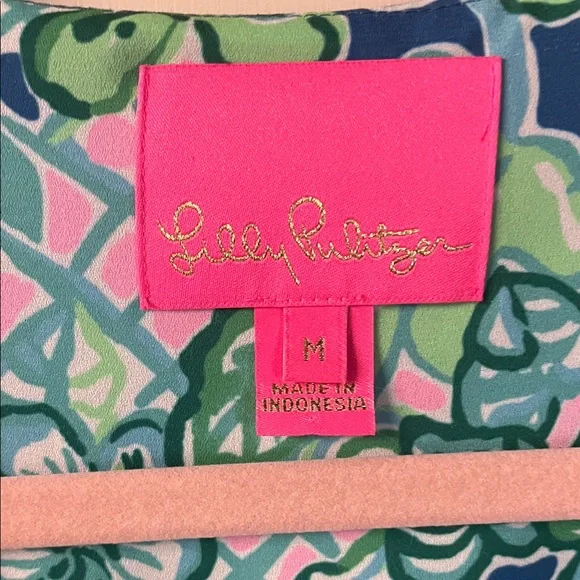 Lilly Pulitzer Vibrant Blue and Green Long Sleeve Dress like new. - Picture 2 of 4